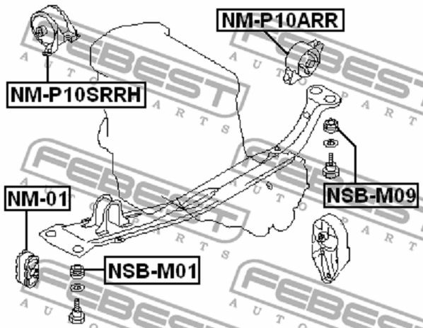 Подушка двигателя FEBEST NMP10ARR