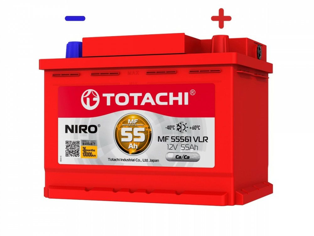 Аккумуляторная батарея TOTACHI NIRO MF 55561 55 А/ч  полярн. обрат L