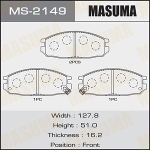 Колодки тормозные MASUMA MS2149 NISSAN: VANETTE 1985-1994, VANETTE LARGO 1986-1993, VANETTE TRUCK 19
