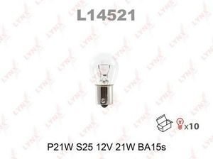 Лампа накаливания LYNXAUTO L14521 P21W 12V BA15S