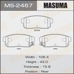 Колодки тормозные MASUMA MS2467
