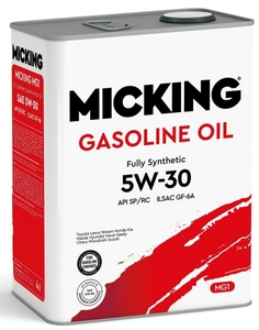 Масло моторное MICKING GASOLINE OIL MG1 5W30 SP/RC SYNTH (4л)