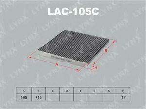 Фильтр салонный LYNX LAC105C (угольный)