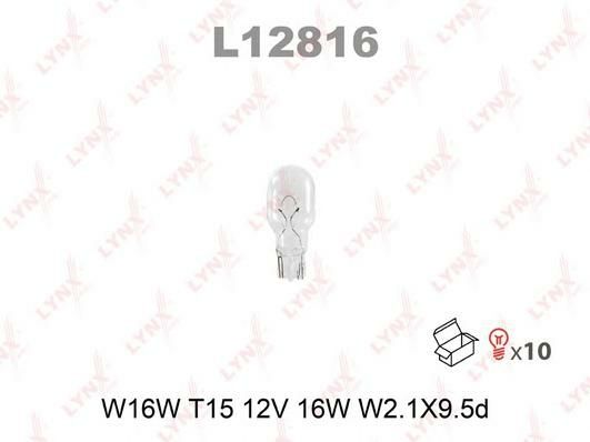 Лампа накаливания LYNXAUTO L12816 W16W 12V W2.1X9.5D