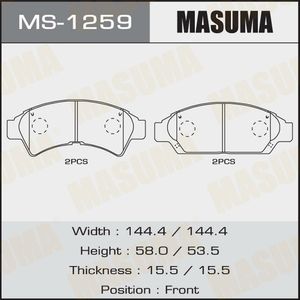 Колодки тормозные MASUMA MS1259 TOYOTA
