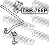 Втулка стабилизатора FEBEST TSB755P (D22) TOYOTA CALDINA 1997-