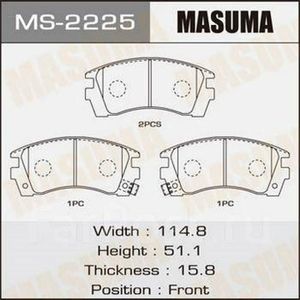 Колодки тормозные MASUMA MS2225 NISSAN AD 1990-1997, NISSAN AD MAX 1994-1999, NISSAN SUNNY 1990-1994